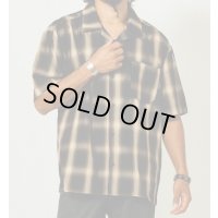 (BIG MIKE/ビッグマイク) Rayon Mix Ombre Check Shirts / BLK×BRN （メンズ）M/Lサイズ