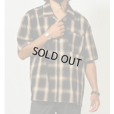 画像1: (BIG MIKE/ビッグマイク) Rayon Mix Ombre Check Shirts / BLK×BRN （メンズ）M/Lサイズ