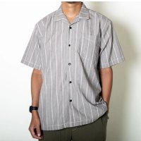 TURN ME ON（ターンミーオン) ストライプオープンカラーシャツ(BLACK) (MENS)M/Lサイズ
