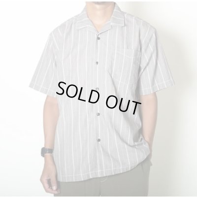画像1: TURN ME ON（ターンミーオン) ストライプオープンカラーシャツ(BLACK) (MENS)M/Lサイズ