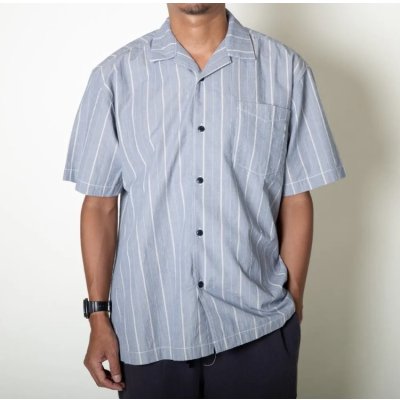 画像1: TURN ME ON（ターンミーオン) ストライプオープンカラーシャツ(BLUE) (MENS)M/Lサイズ