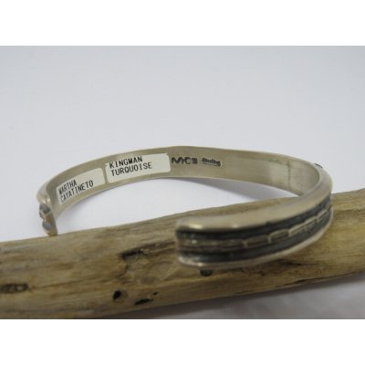 画像5: ■インディアンジュエリー■NAVAJO族(ナバホ族)■バングル Martha Cayatineto(NAVAJO-B-029) キングマンターコイズ ■アリゾナ北部現地買付