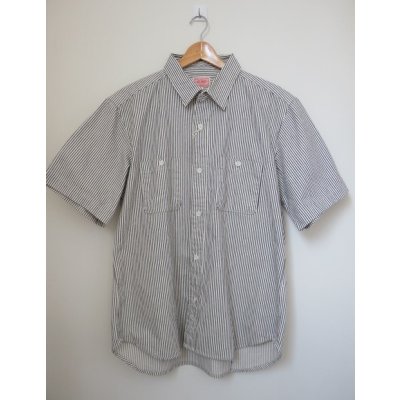 画像1: (BIG MIKE/ビッグマイク) ヒッコリー ストライプ 長袖ワークシャツ / WH×NY（メンズ）M/Lサイズ