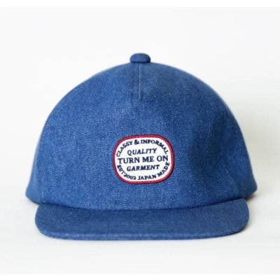 画像1: TURN ME ON（ターンミーオン)　ワッペンデニムCAP (BLUE)