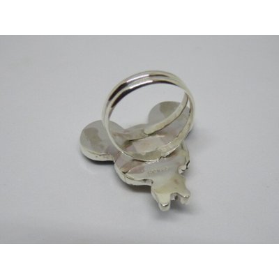 画像8: インディアンジュエリー■ZUNI族（ズニ族）■指輪 リング（ZUNI-AL-001) Andrea・Lonjose　インレイ　Lフェイス ミッキーマウス　リング19号