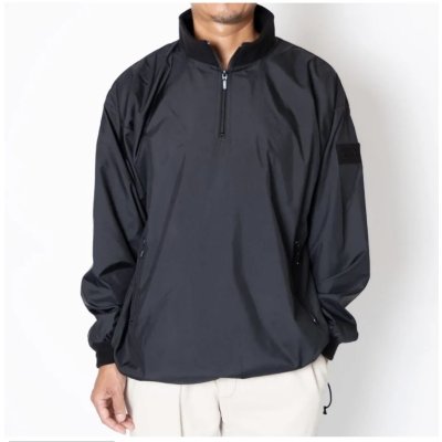画像1:  (TURN ME ON / ターンミーオン) 撥水タフレックスⓇ×フリース ハーフZIP(BLACK) (MENS)M/Lサイズ