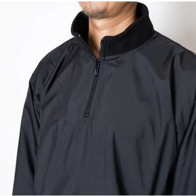 画像4:  (TURN ME ON / ターンミーオン) 撥水タフレックスⓇ×フリース ハーフZIP(BLACK) (MENS)M/Lサイズ