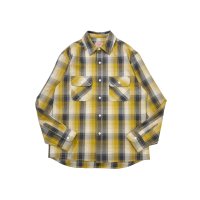 (BIG MIKE/ビッグマイク) Heavy Flannel Shirts / GRY×YEL×OFF （メンズ）M/L/XLサイズ