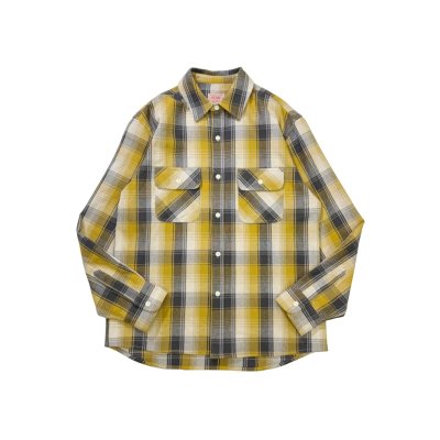 画像1: (BIG MIKE/ビッグマイク) Heavy Flannel Shirts / GRY×YEL×OFF (メンズ)M/L/XLサイズ