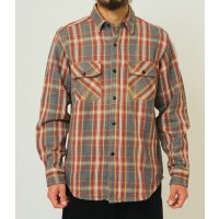 (BIG MIKE/ビッグマイク) Heavy Flannel Shirts / GRY×YEL×RED （メンズ）M/L/XLサイズ