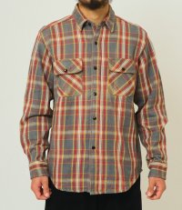 (BIG MIKE/ビッグマイク) Heavy Flannel Shirts / GRY×YEL×RED （メンズ）M/L/XLサイズ