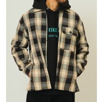 (BIG MIKE/ビッグマイク) Heavy Flannel Zip Shirt Jacket / OFF×MOCA×BLK（メンズ）M/L/XLサイズ