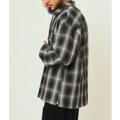 画像3: (BIG MIKE/ビッグマイク) Heavy Flannel Zip Shirt Jacket / BLK×GRY(メンズ)M/L/XLサイズ
