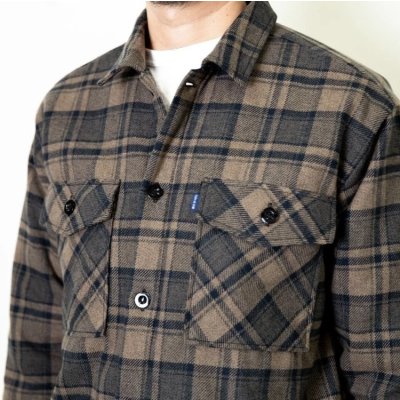 画像3:  (TURN ME ON / ターンミーオン) チェックネル×キルティングJKT(BROWN) (MENS)M/Lサイズ