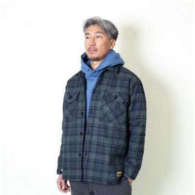 画像6:  (TURN ME ON / ターンミーオン) チェックネル×キルティングJKT(BLUE) (MENS)M/Lサイズ