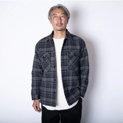 画像5:  (TURN ME ON / ターンミーオン) チェックネル×キルティングJKT(BLACK) (MENS)M/Lサイズ