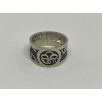 ■インディアンジュエリー■HOPI族（ホピ族）Lucion Koinva■指輪 リング（HOPI-R-014) ■15号■アリゾナ北部現地買付