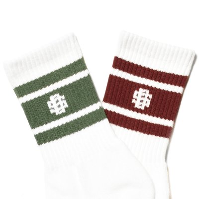 画像2: (STANDARD CALIFORNIA/スタンダードカリフォルニア) SD Sports Socks-2P (Olive、Burgundy )
