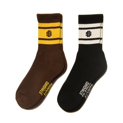 画像1: (STANDARD CALIFORNIA/スタンダードカリフォルニア) SD Sports Socks-2P Type-2 (Black、Brown )