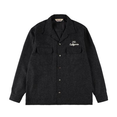 画像1:  (STANDARD CALIFORNIA/スタンダードカリフォルニア) SD Wool Shirt　Charcoal（メンズ）M/Lサイズ