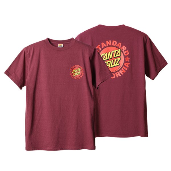 画像1:  (STANDARD CALIFORNIA/スタンダードカリフォルニア) × (SANTA CRUZ/サンタクルーズ) SANTA CRUZ × SD T■バーガンディ■（メンズ）S/M/Lサイズ (1)