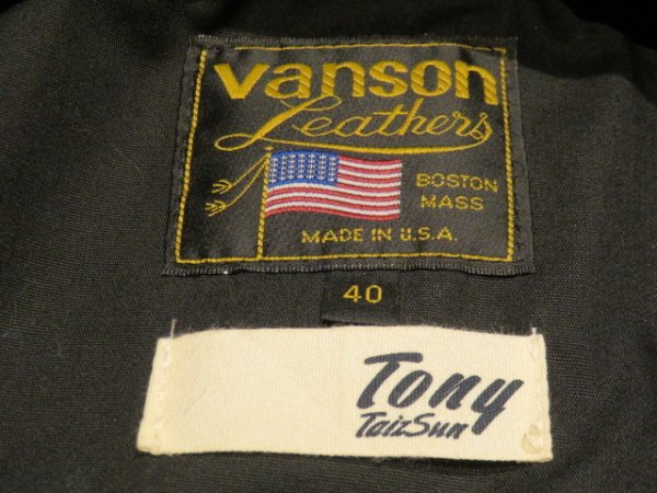 画像4: トニータイズサン(TONY TAIZSUN)×バンソン(VANSON)VANSON X TONY TAIZSUN DOUBLE RIDERS LEATHER JACKET■ブラック■（メンズ）38サイズ (4)