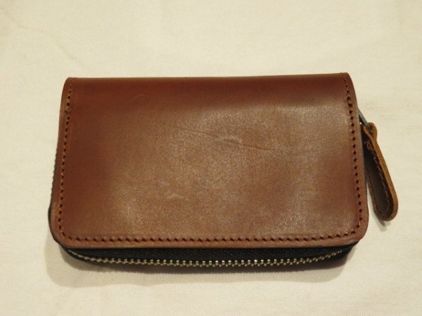 画像2: ロングディスタンス（LONGDISTANCE) Tender Rectangle coin case ブラウン 日本製 (2)