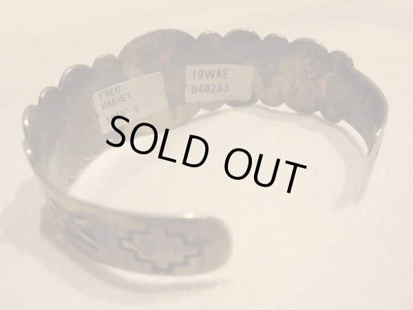 画像4: ■インディアンジュエリー■３０'s FRED HARVEY フレッド　ハーヴィースタイルバングル Swastika Thunder Bird&Turquoise シルバーバングル (4)