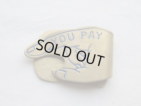 画像2: button works / ボタンワークス■YOU PAY MONEY CLIP / ユーペイマネークリップ (真鍮/青)■クリックポスト対応商品（送料198円） (2)