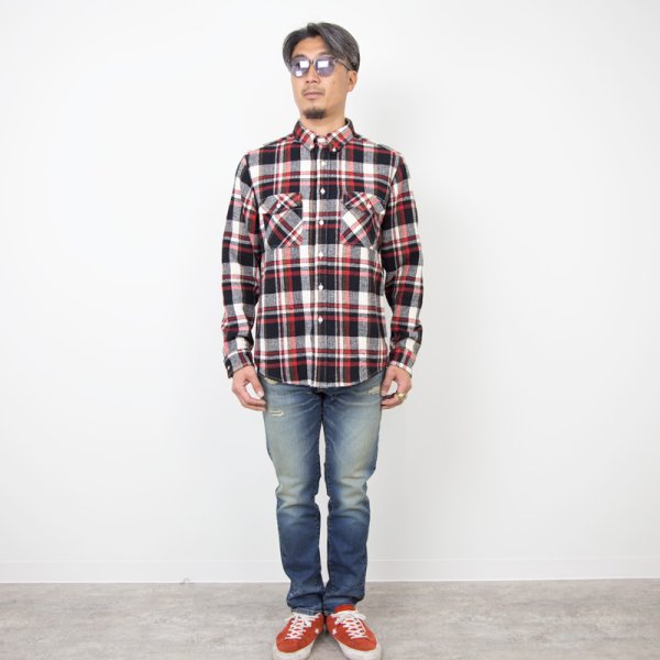 画像7: SALE 30%OFF (TURN ME ON / ターンミーオン)  ワッフルチェックL/Sシャツ (RED)  (MENS)M/Lサイズ (7)
