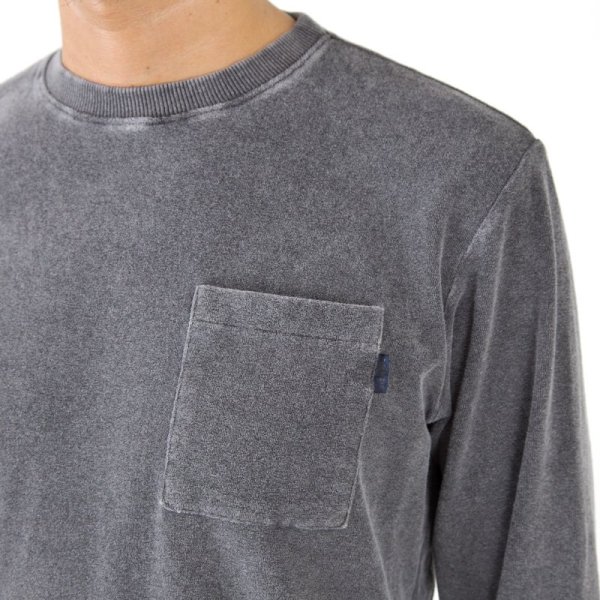 画像2: ２０％OFF (TURN ME ON /ターンミーオン)　ピグメント染パイルポケットL/S TEE (BLACK) (MENS)M/Lサイズ (2)