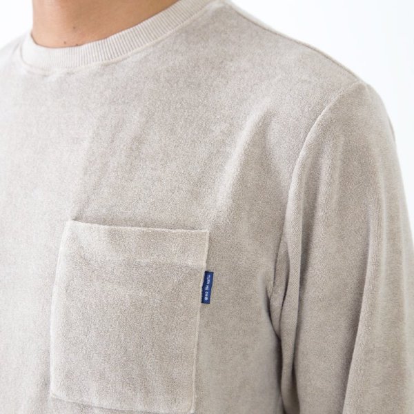 画像2: ２０％OFF (TURN ME ON /ターンミーオン)　ピグメント染パイルポケットL/S TEE (SAND) (MENS)M/Lサイズ (2)