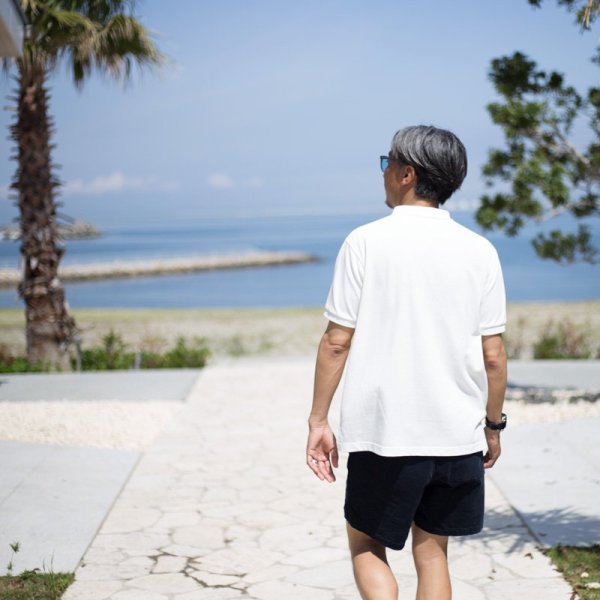 画像3: SALE 30%OFF (TURN ME ON / ターンミーオン)  雑誌BLUE.掲載 制菌加工鹿の子ポロ  (WHITE)  (MENS)M/Lサイズ (3)