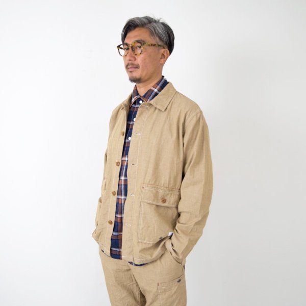 画像2: SALE 20%OFF (TURN ME ON / ターンミーオン) 雑誌Blue.掲載ダンガリーシャツJKT (BEIGE) (MENS)M/Lサイズ (2)