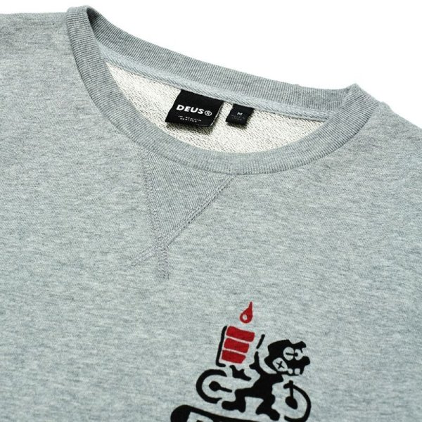 画像3: SALE 20%OFF  (Deus Ex Machina/デウス エクス マキナ) FOSSIL FUEL CREW  (GREY MARLE)（メンズ）S/M/Lサイズ (3)