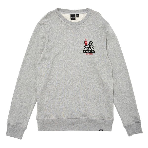 画像2: SALE 20%OFF  (Deus Ex Machina/デウス エクス マキナ) FOSSIL FUEL CREW  (GREY MARLE)（メンズ）S/M/Lサイズ (2)