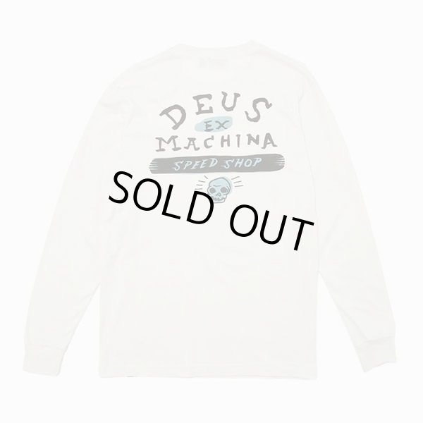 画像1: Deus Ex Machina(デウス エクス マキナ) SPEED SHOP LS TEE  VINTAGE WHITE（メンズ）S/M/Lサイズ (1)