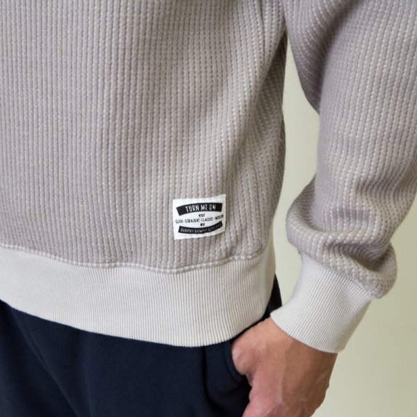 画像3: SALE20%OFF (TURN ME ON / ターンミーオン)　クルーネック ワッフルC&S  (BEIGE)  (MENS)M/L/XLサイズ (3)