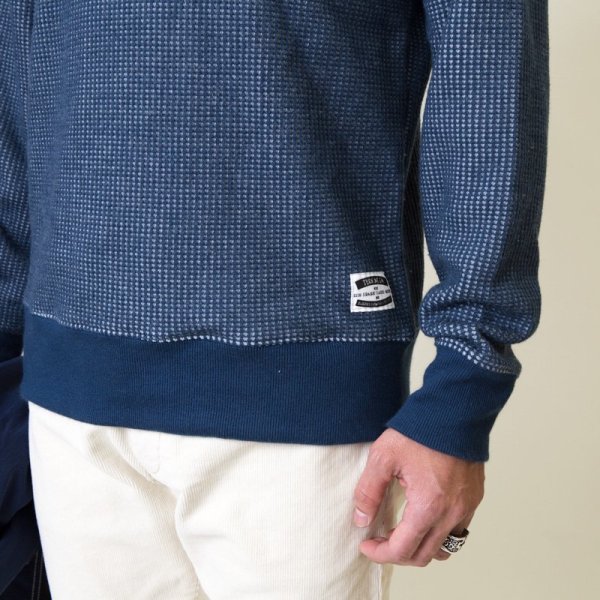 画像3: SALE20%OFF (TURN ME ON / ターンミーオン)　クルーネック ワッフルC&S (NAVY)  (MENS)M/L/XLサイズ (3)