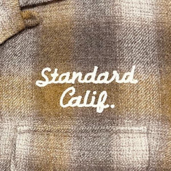 スタンダードカリフォルニア SD Wool Check Shirt ブラウン M