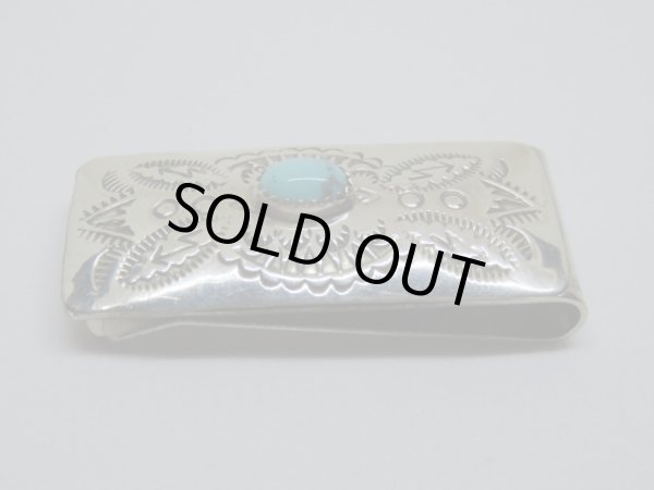 画像2: ■インディアンジュエリー■NAVAJO族（ナバホ族）■マネークリップ■シルバー、ターコイズ■ハンドメイド■クリックポスト対応商品（送料185円） (2)