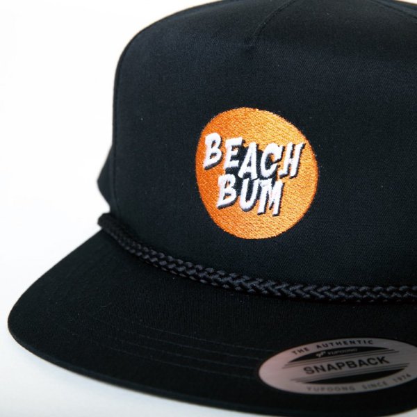 画像2: TURN ME ON（ターンミーオン)　BEACH BUM刺繍 5パネル CAP(BLACK) (2)