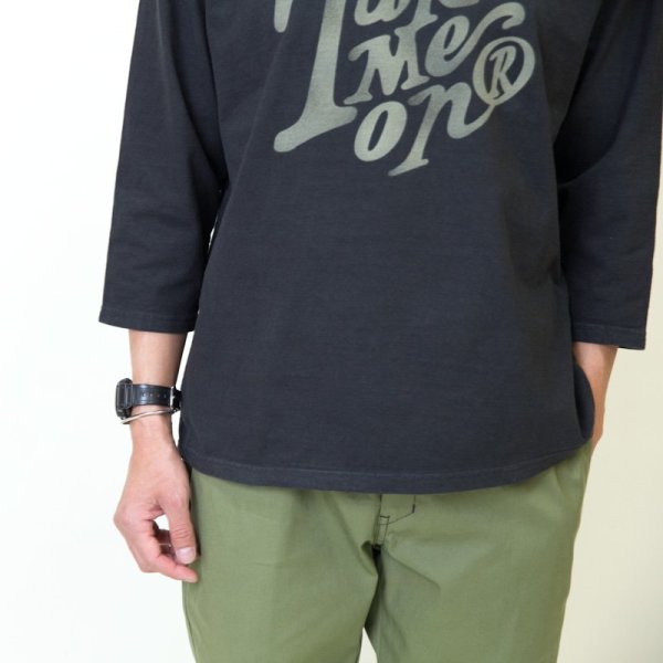 画像5: TURN ME ON（ターンミーオン)　ロゴ9分袖フットボールTEE(BLACK)  (MENS)M/Lサイズ (5)