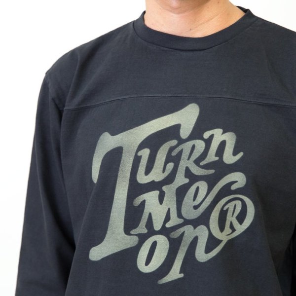 画像4: TURN ME ON（ターンミーオン)　ロゴ9分袖フットボールTEE(BLACK)  (MENS)M/Lサイズ (4)