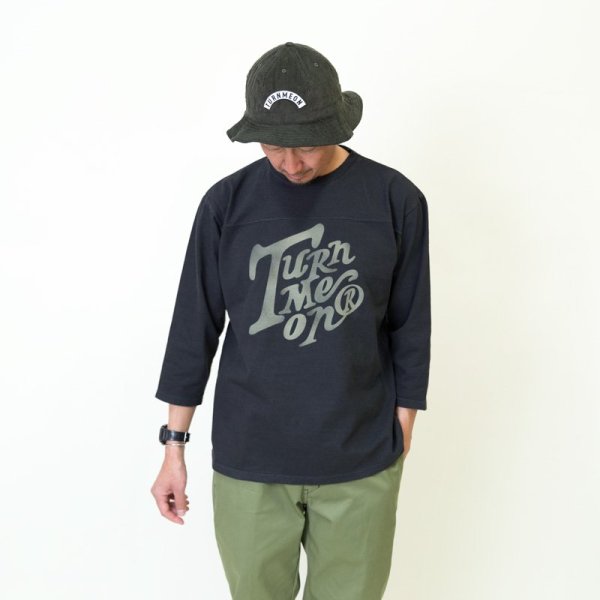 画像3: TURN ME ON（ターンミーオン)　ロゴ9分袖フットボールTEE(BLACK)  (MENS)M/Lサイズ (3)