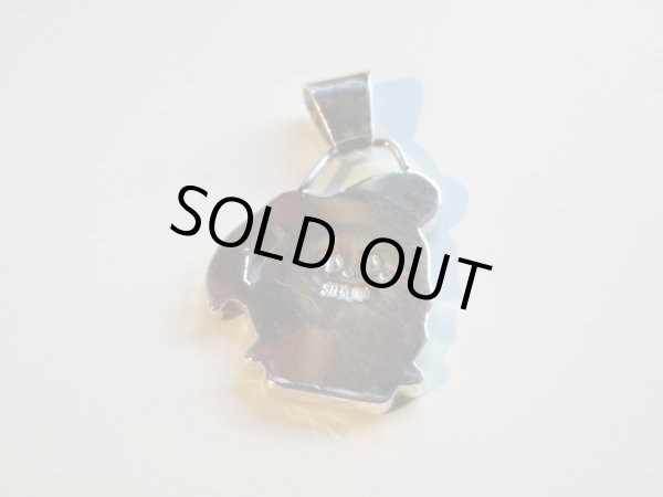 画像4: インディアンジュエリー■ZUNI族（ズニ族）■ネックレストップ（NAVAJO-DD-002) Don・Dewa　インレイ　スモールフェイス  ドナルド (4)