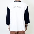 画像1: TURN ME ON（ターンミーオン)　配色切替9分袖TEE(WHITE/NAVY)  (MENS)M/Lサイズ (1)