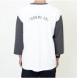 画像4: TURN ME ON（ターンミーオン)　配色切替9分袖TEE(WHITE/CHARCOAL)  (MENS)M/Lサイズ (4)