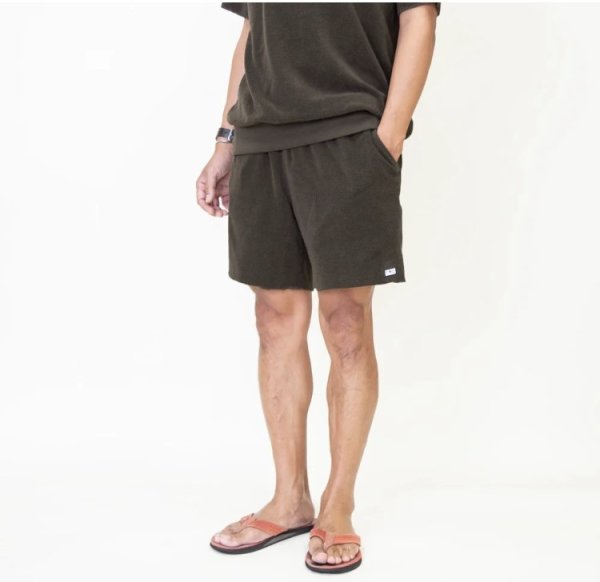 画像4: TURN ME ON（ターンミーオン) ラフィパイル イージーショーツ（D.KHAKI） (MENS)M/Lサイズ (4)