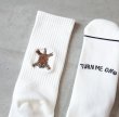 画像3: TURN ME ON（ターンミーオン)　トラロゴ刺繍ソックス（WHITE）■クリックポスト対応アイテム（送料198円） (3)